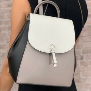 Kate Spade New York Adel Medium Flap
Backpack (Optic white/taupe/black)